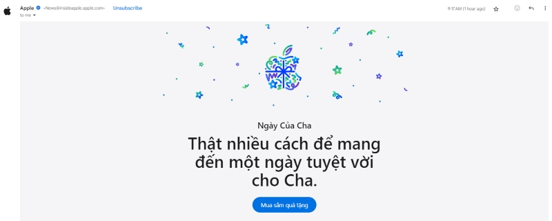 Thumbnail của Apple - email marketing cho doanh nghiệp