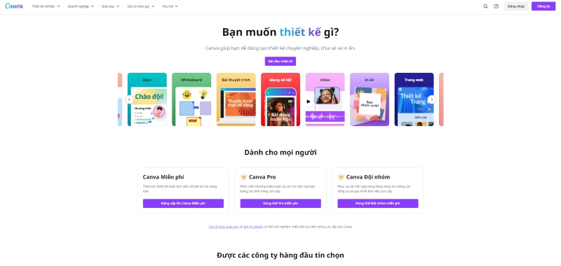 Công cụ thiết kế Canva