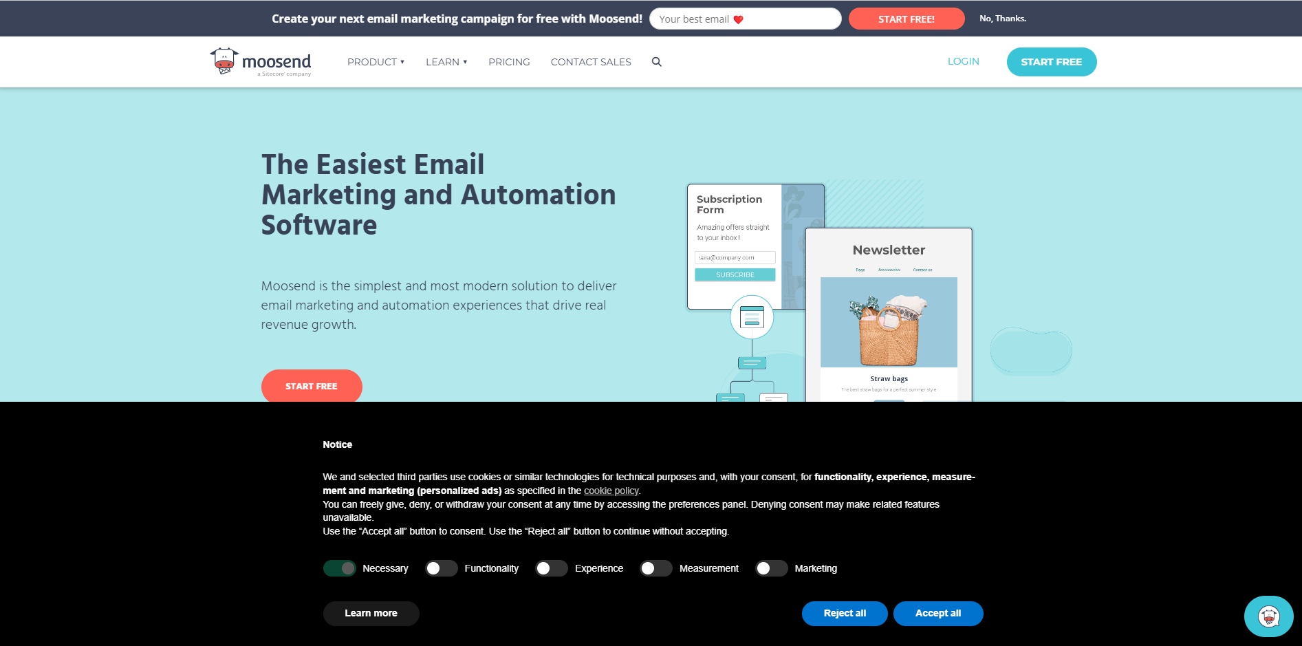 Công cụ email marketing miễn phí - Moosend