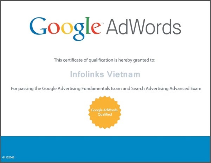 Chứng chỉ google adwords certification 