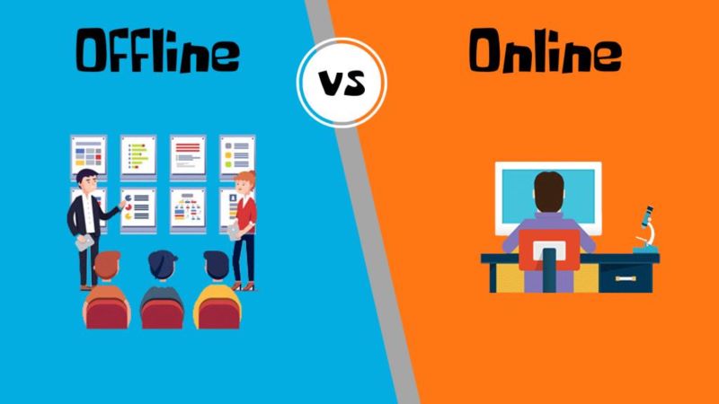 So sánh học online và offline